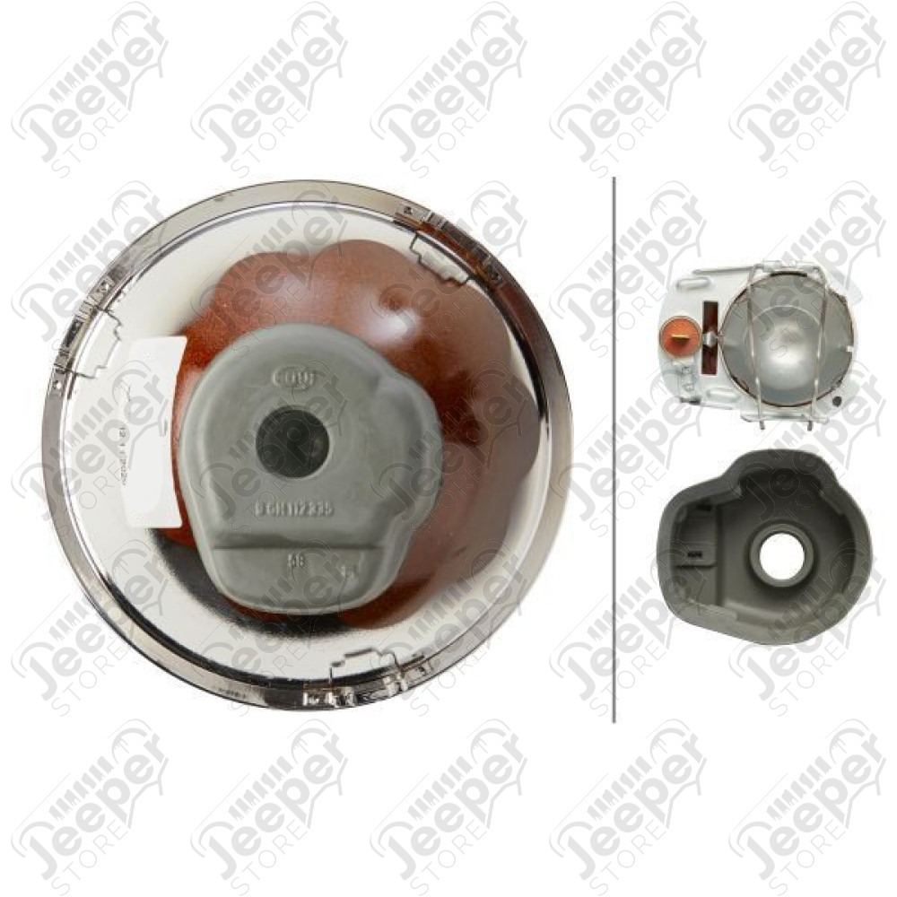 Phare avant Europe (projecteur) diamètre 7" pour Jeep Wrangler JK - 0824.25 / 1A6002395071 / 1A6 002 395-071