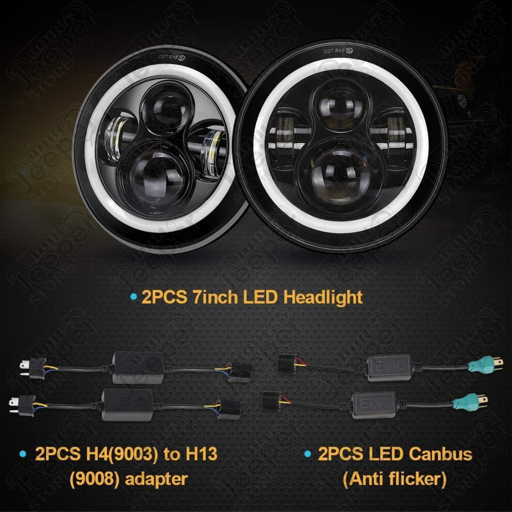 Kit 2 Phares LED 7’’ FLJ Offroad Classic7 – Homologués Europe – Jeep Wrangler JL et Gladiator JT