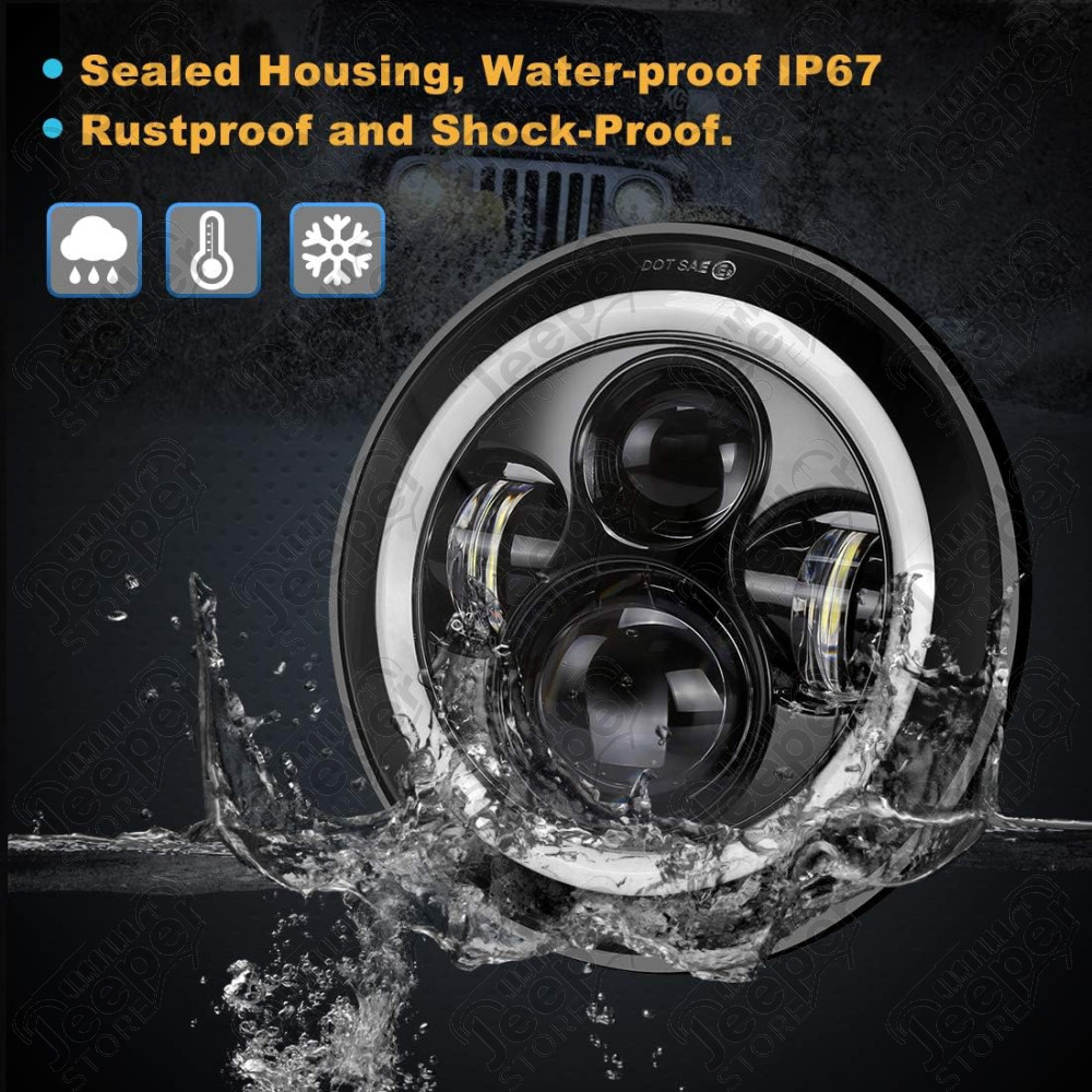 Kit 2 Phares LED 7’’ FLJ Offroad Classic7 – Homologués Europe – Jeep Wrangler JL et Gladiator JT