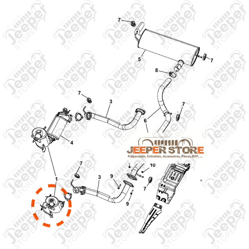 00K68024804AB Catalyseur 2.8L CRD Jeep Wrangler JK