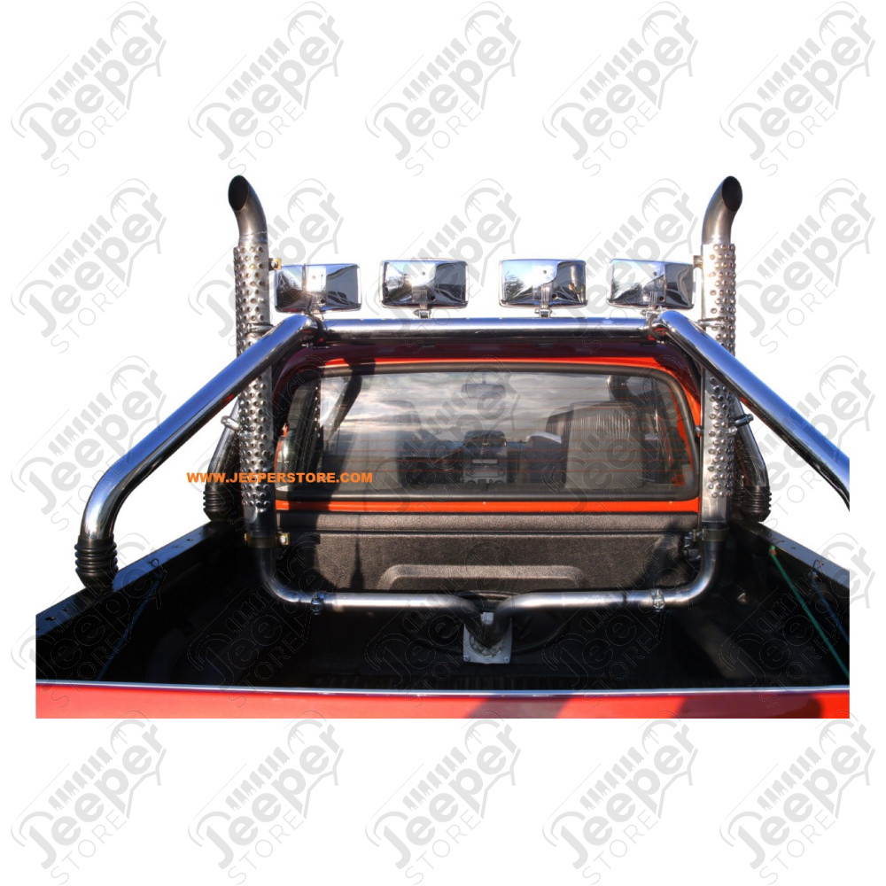 Échappement latéral avec grille de protection en acier / inox (longueur: 155cm) universel 