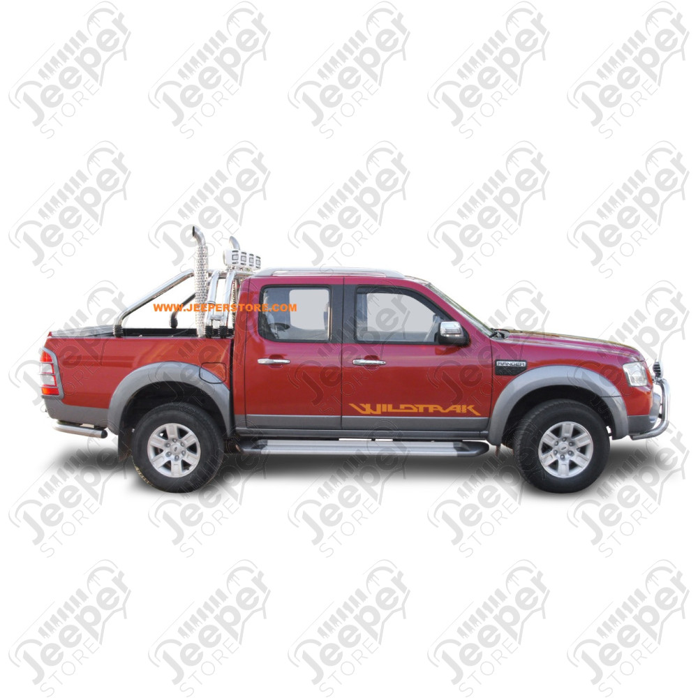 Échappement latéral avec grille de protection en acier / inox (longueur: 140cm) universel 