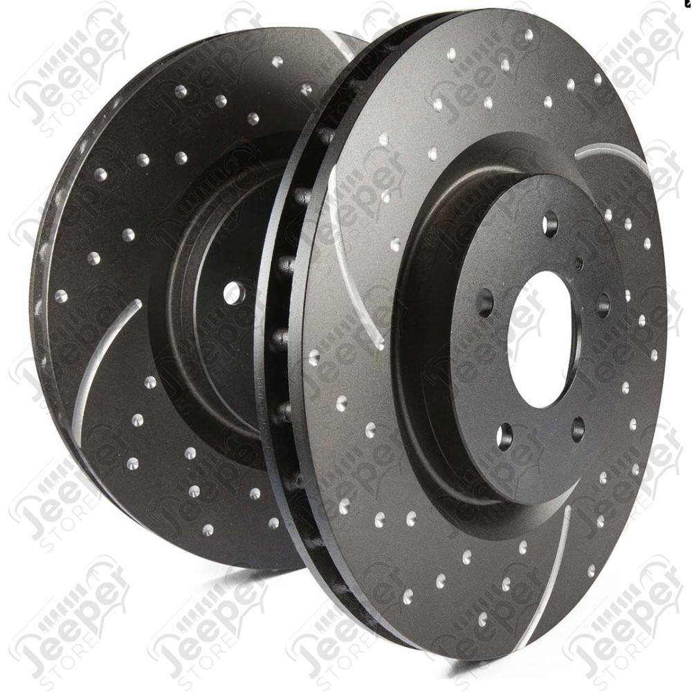 Kit de 2 disques de frein avant Sport EBC (rainurés, percés) Jeep Grand Cherokee WL, WK2