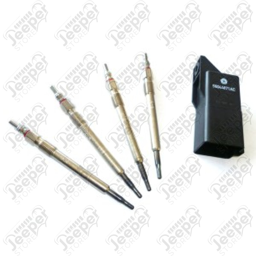 Kit de 4 bougies de préchauffage avec boitier moteur 2.8L CRD - Jeep Cherokee Liberty KJ - 68090434AA / BOSCH 0281003034 / 56044671AA / 0 250 202 038 X4 + 0 281 003 039