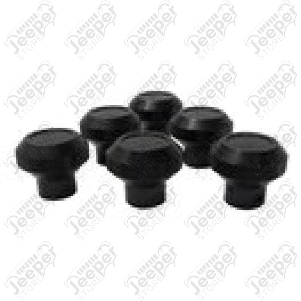 Kit de 6 boutons en aluminium NOIR pour tableau de bord pour Jeep CJ