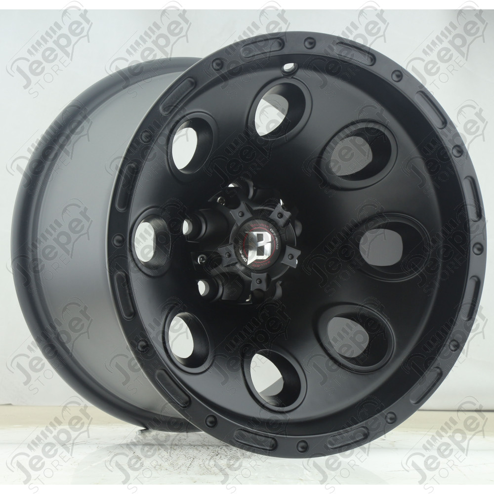 Jante Aluminium Black Ballistic OffRoad 044 "Bullet" 10x15 / 5x114.3 / ET: -40 - Pour véhicules Jeep : Wrangler YJ, Wrangler TJ, Cherokee XJ, Grand Cherokee ZJ / ZG, Cherokee Liberty KJ