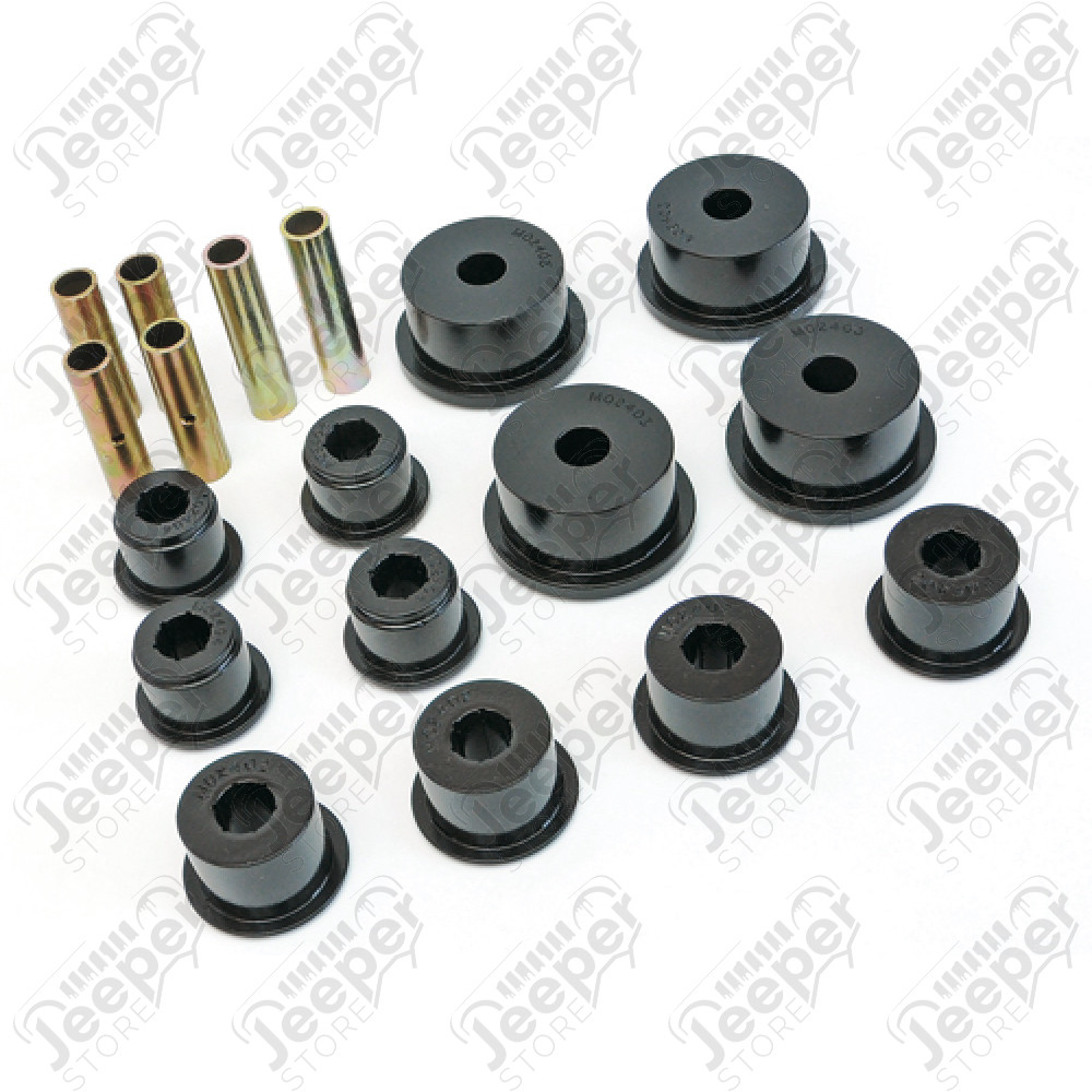 Kit de silentblocs (en polyuréthane) de ressort à lames complet d'origine - Jeep Cherokee XJ - KJ02008BK 