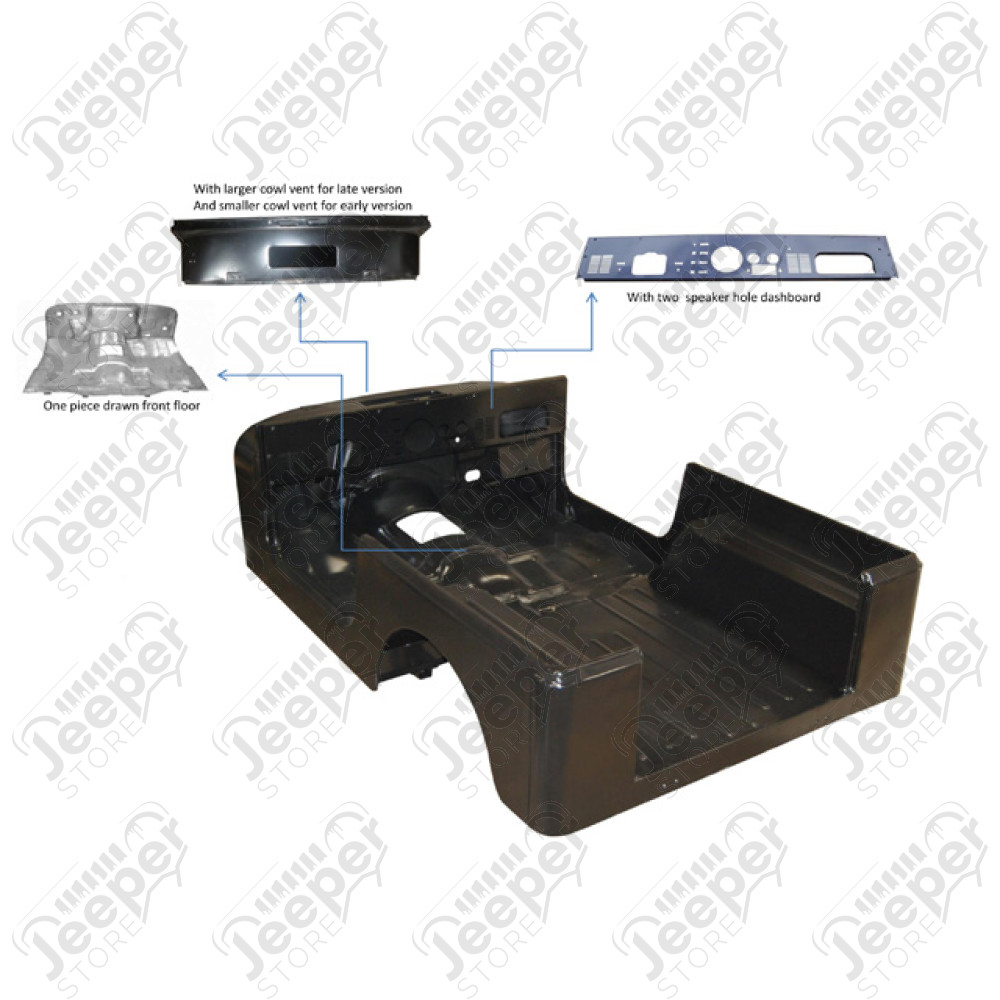Caisse nue neuve de Jeep CJ7