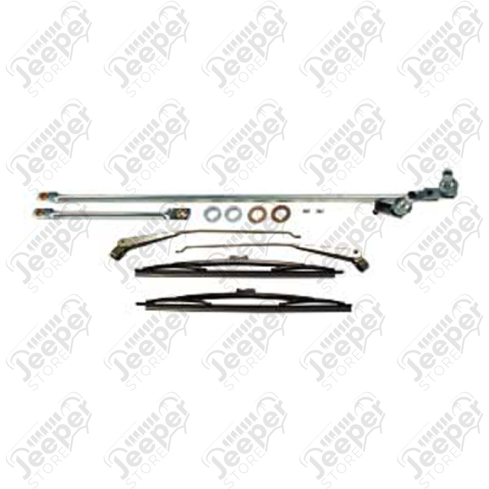 Kit tringlerie d'essuies glace complete pour Jeep CJ5, CJ7, CJ8 - 5453958K x1 + 5758005 x2 + 83505426 x2