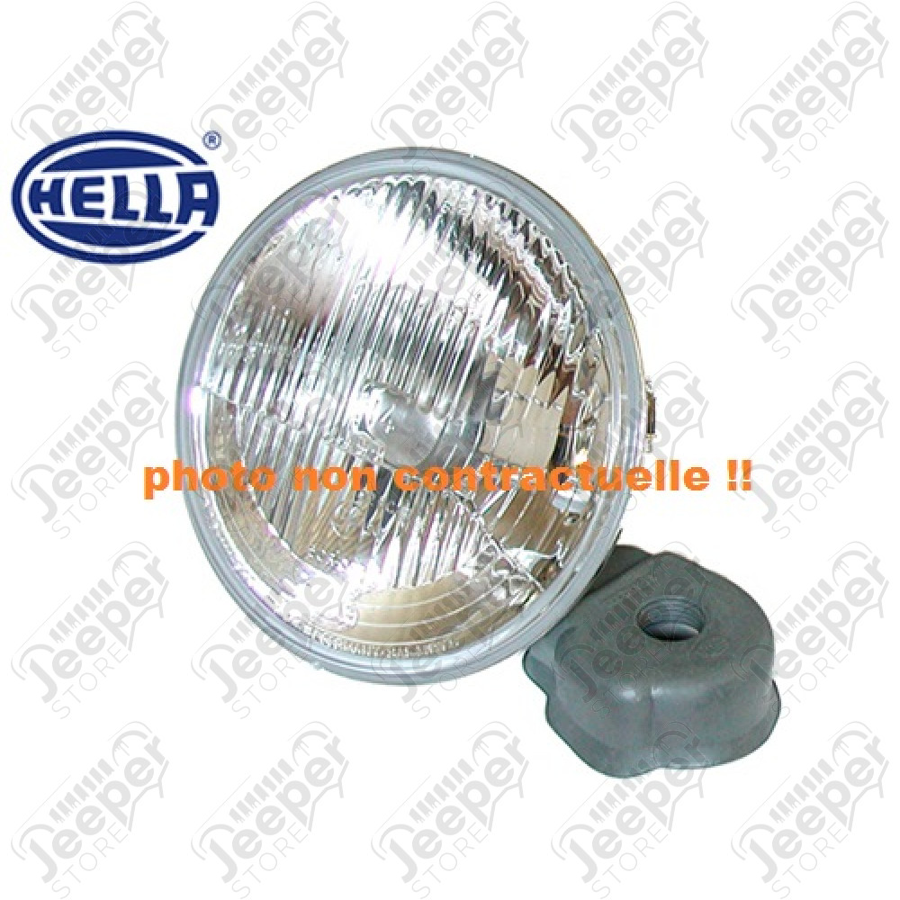 Phare avant Anglais (projecteur) diametre 7" , Wrangler TJ gauche ou droit , ampoule H4 , avec veilleuse