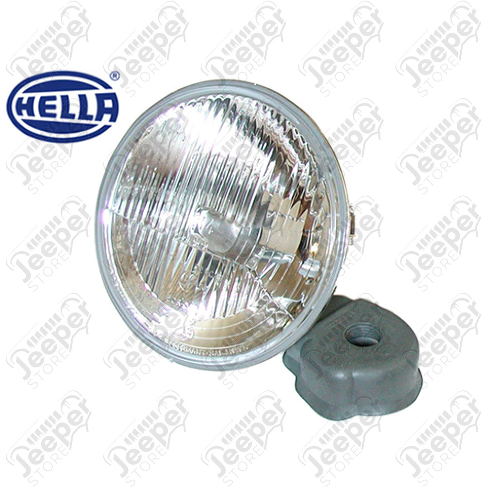 Phare rond 7'' et fixations sur calandre gauche pour Jeep Wrangler TJ