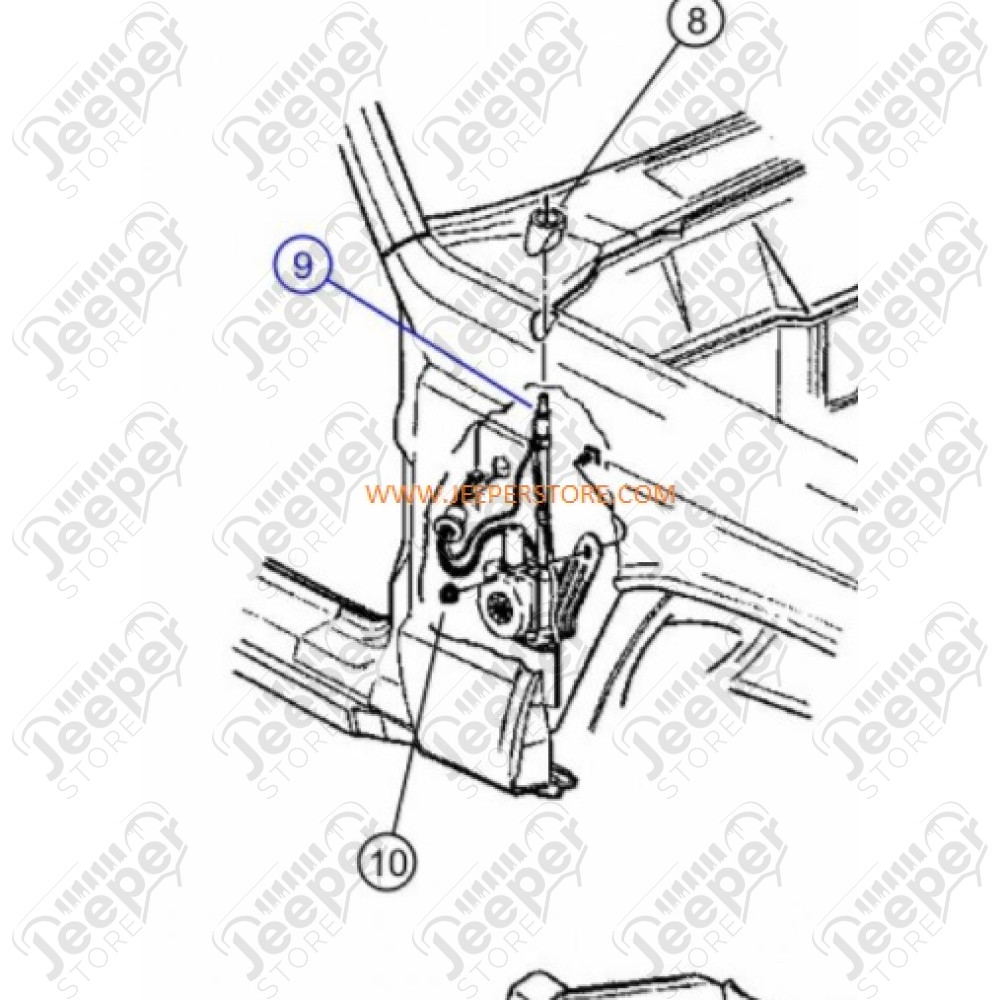 Antenne électrique de radio, Jeep Cherokee XJ