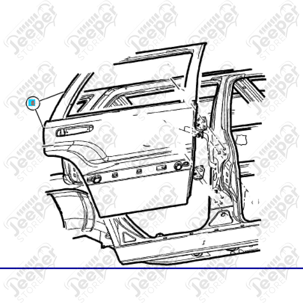 Porte arrière droit pour Jeep Grand Cherokee WH, WK
