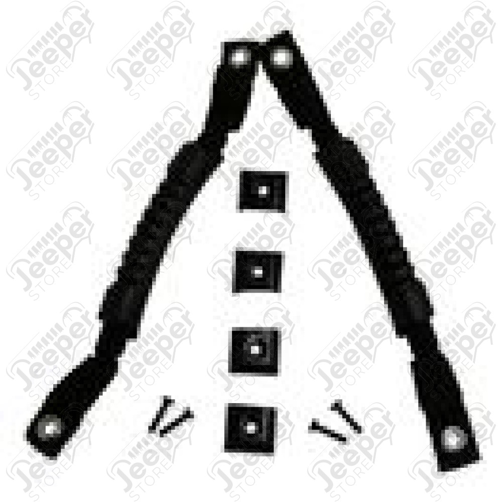 Kit de 2 poignées souple de couleur noir pour Jeep CJ et Wrangler YJ 