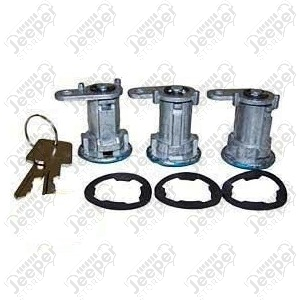 Kit de 3 serrures de portes avec 2 clefs pour Jeep Wrangler YJ - 0880.12 / 8122874K3