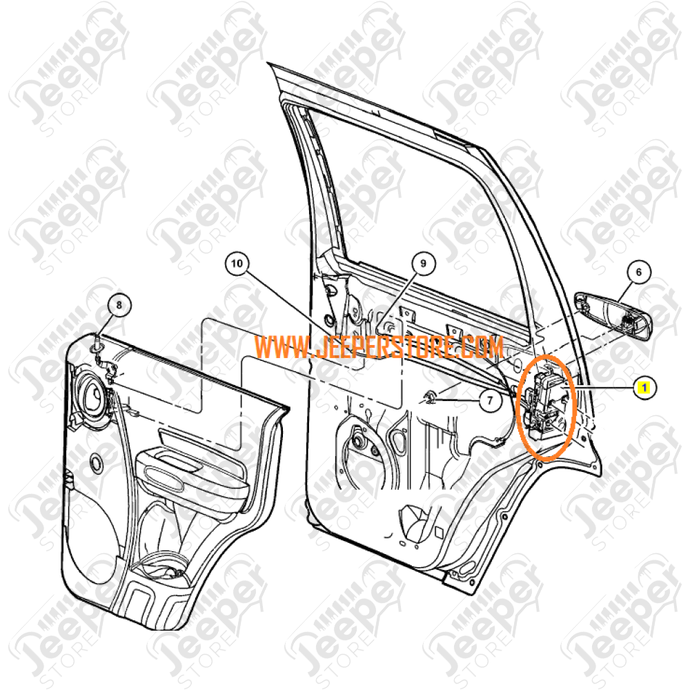 Moteur centralisation de serrure arrière droite - Jeep Cherokee Liberty KJ - 0883.53 / 55177044AI / 55177044