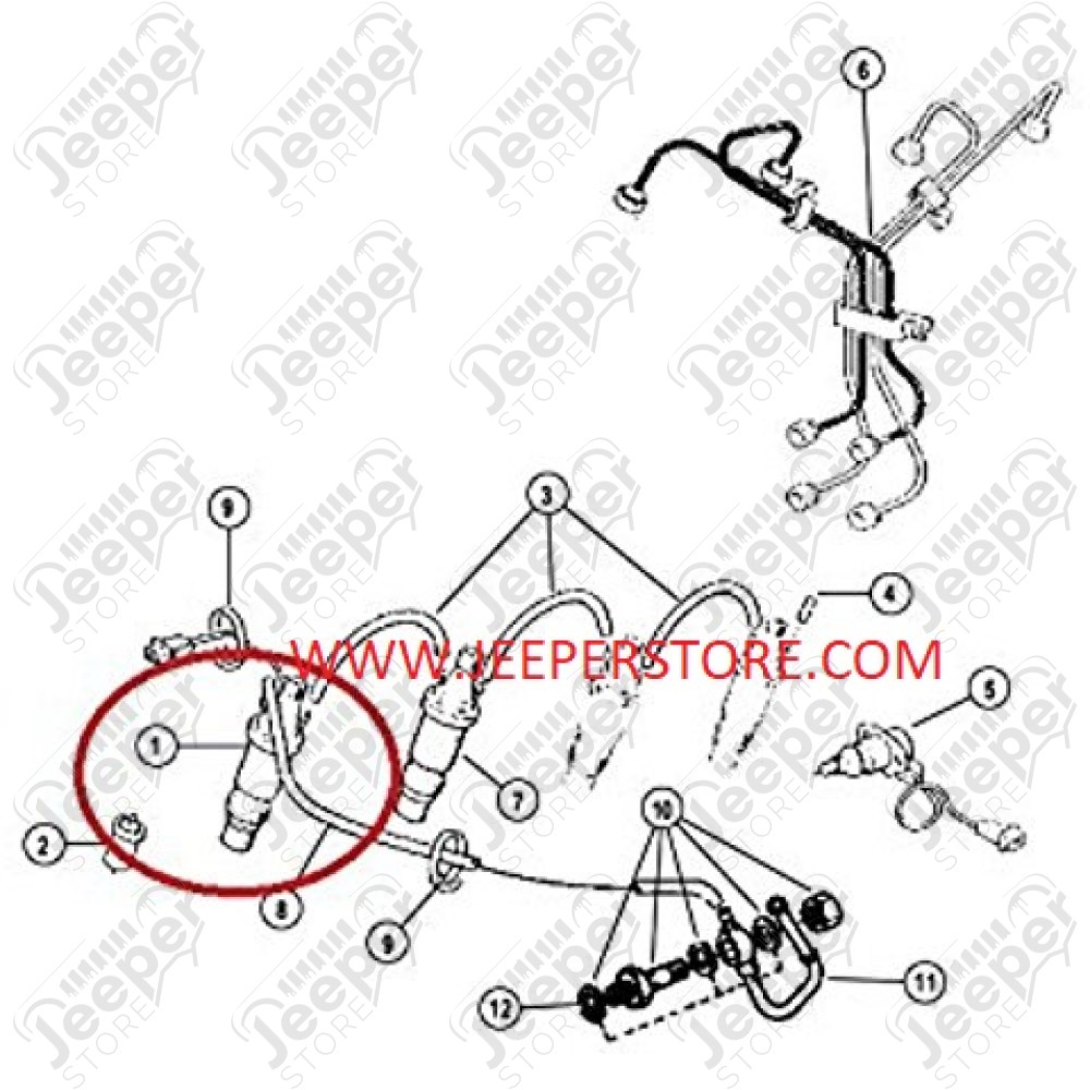 WWW.JEEPERSTORE.COM Injecteur pilote (1 par moteur) 3.1L TD (moteur VM) pour Jeep Grand Cherokee WJ, WG - Valeur d'un injecteur pilote entre 101 et 105 ohms