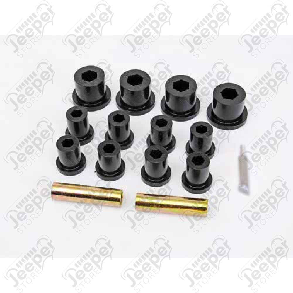 Kit de silentblocs (en polyuréthane) complet pour ressort à lames pour l'essieu arrière - Jeep CJ - KJ02003BK