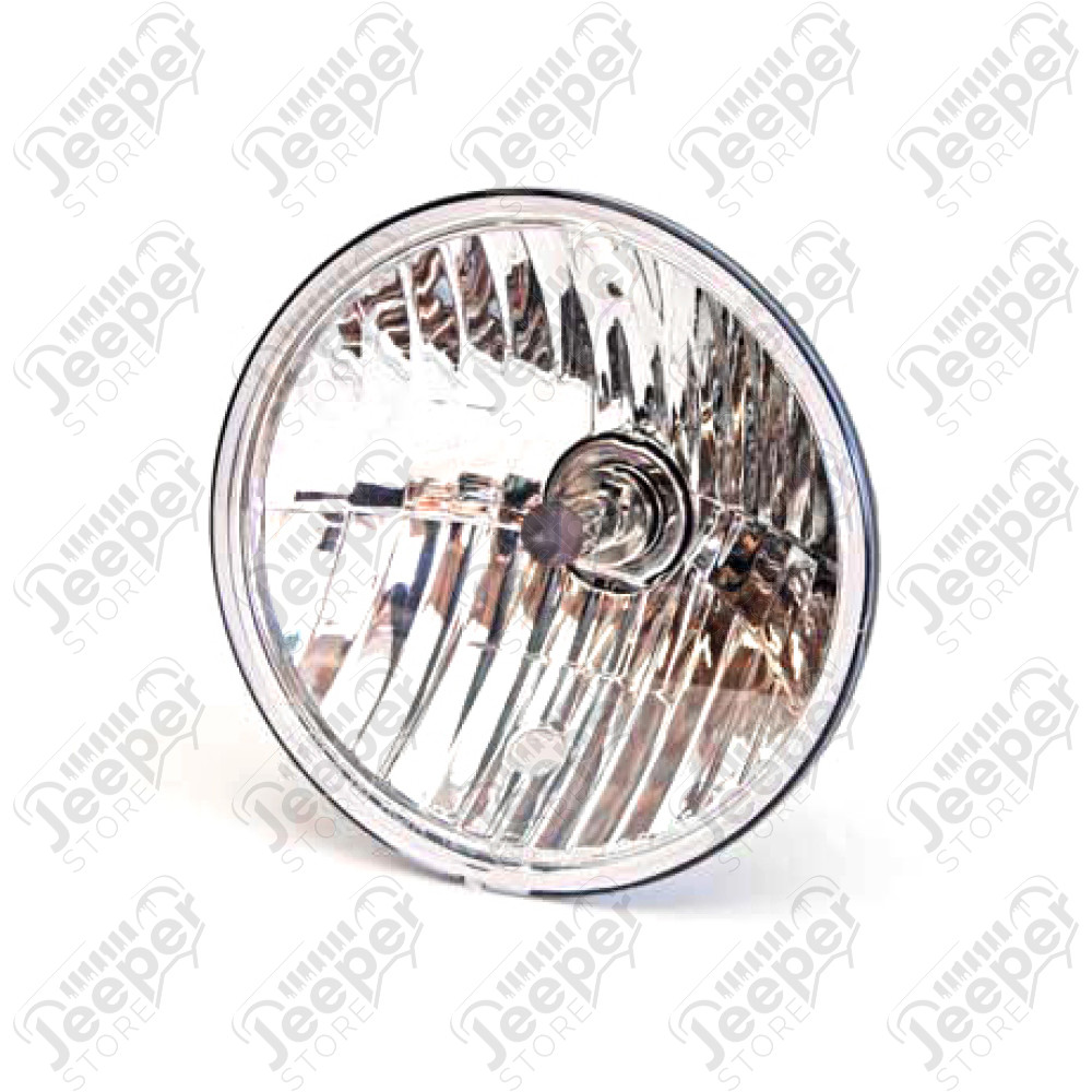 Phare avant verre clair Europe (projecteur) diametre 7" Jeep Wrangler TJ gauche ou droit , ampoule H4 , avec veilleuse , verre polycarbonate il est necessaire de faire des petit travaux d'adaptation une petite découpe dans le support de phare