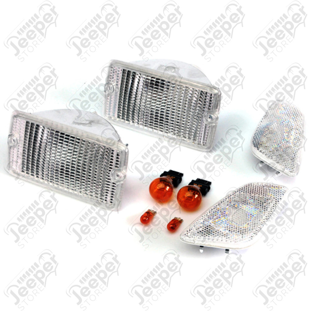 Kit de 4 feux clignotants blanc (version US) Jeep Wrangler TJ