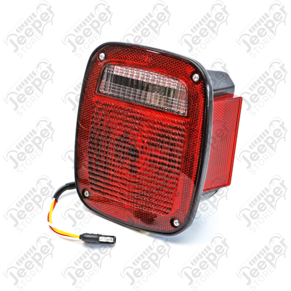 Feu arrière droit (sans éclaireur de plaque) (version US) rouge et blanc et feu sur le coté pour Jeep CJ7, Wrangler YJ, TJ