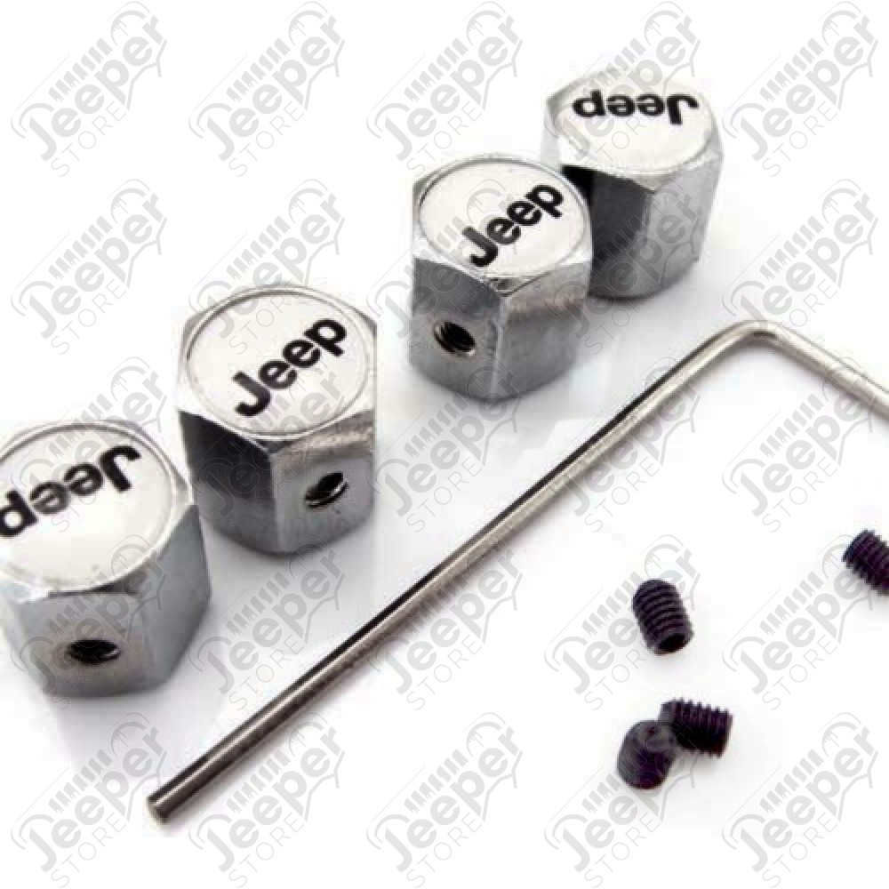 Bouchon de valve "JEEP" avec antivol (jeu de 4)