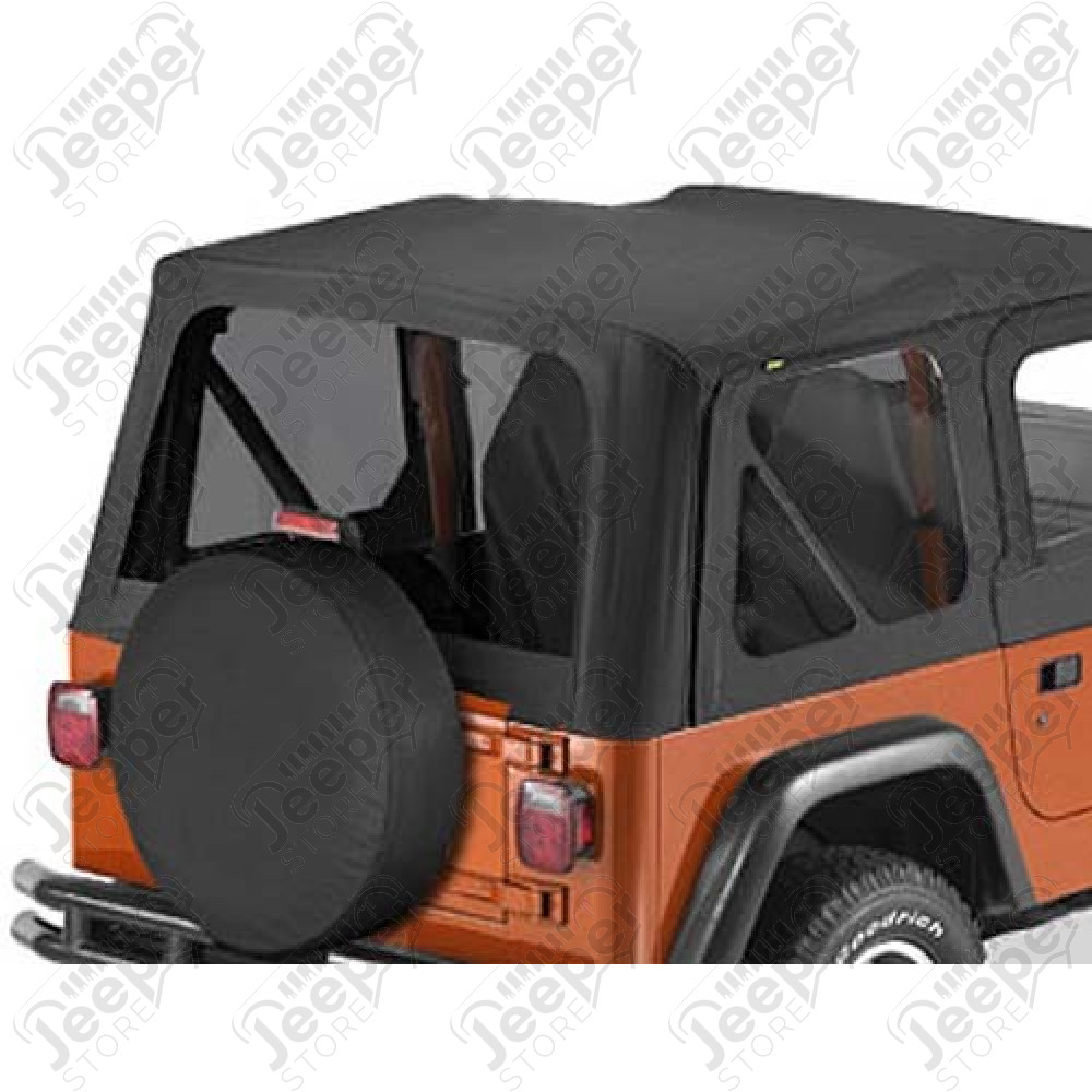 Kit de 3 fenêtres teintée arrière, couleur: black diamond (noir) , Jeep Wrangler TJ (pour bache d'origne JEEP Bestop SuperTop) 