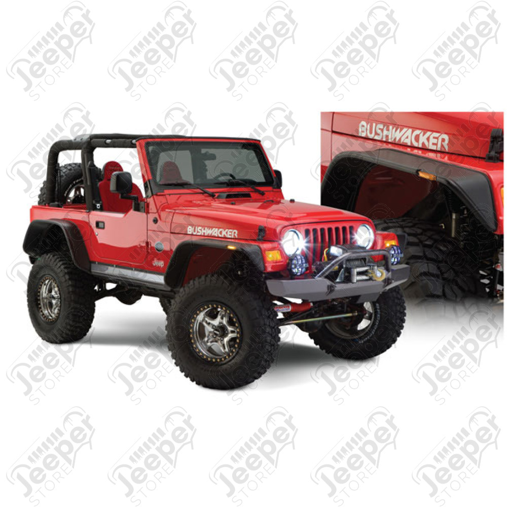 Kit de 4 Elargisseurs d'ailes Plate Bushwacker (largeur: 15.50cm) Jeep Wrangler TJ
