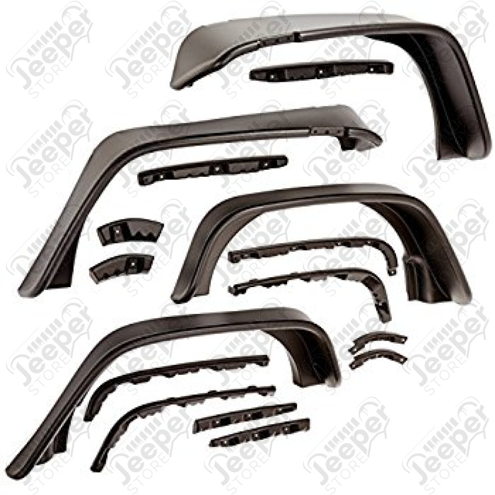 Kit de 4 Elargisseurs d'ailes Plate Bushwacker (largeur: 15.50cm) Jeep Wrangler TJ
