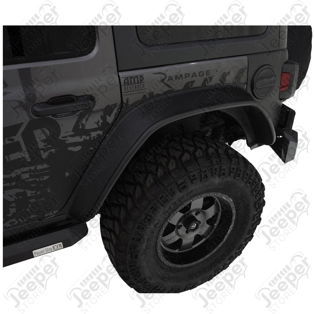 Kit de 4 élargisseurs d'aile plates Bushwacker pour Jeep Wrangler JL (2 ou 4 portes)