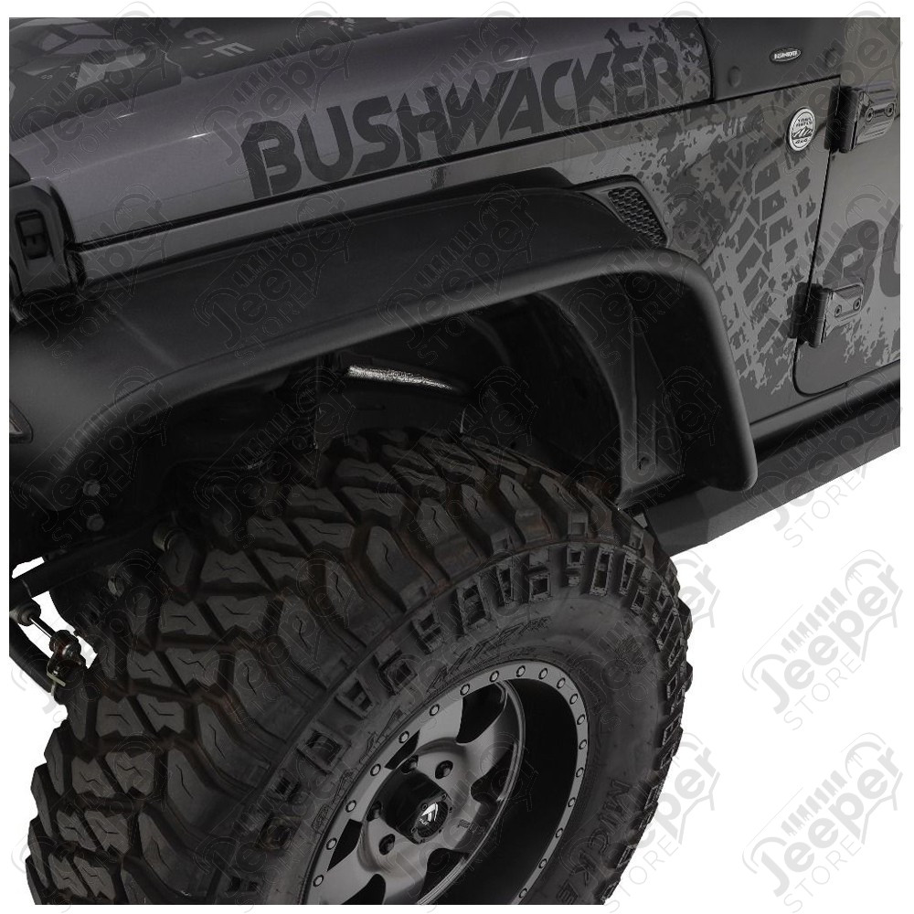 Kit de 4 élargisseurs d'aile plates Bushwacker pour Jeep Wrangler JL (2 ou 4 portes)