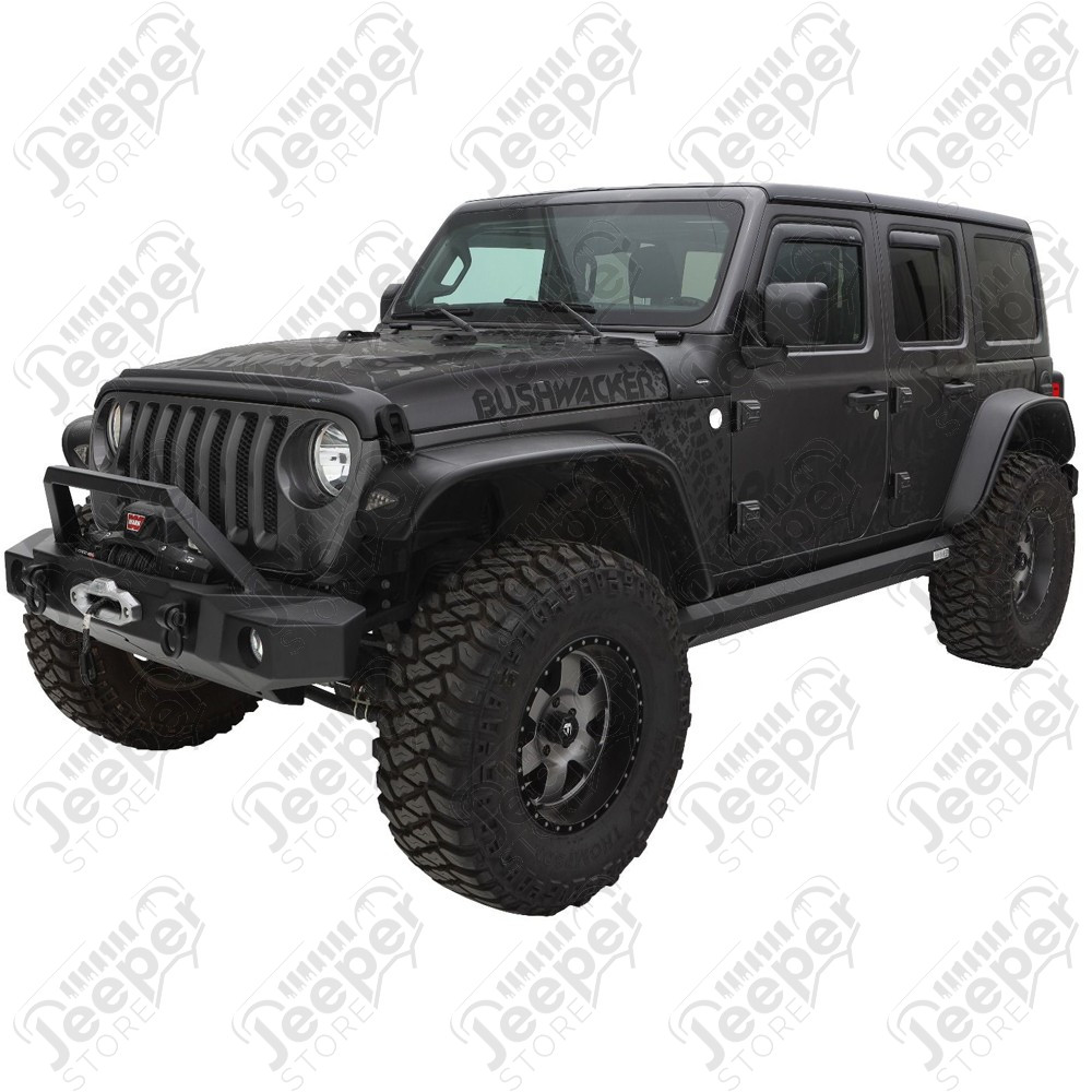 Kit de 4 élargisseurs d'aile plates Bushwacker pour Jeep Wrangler JL (2 ou 4 portes)