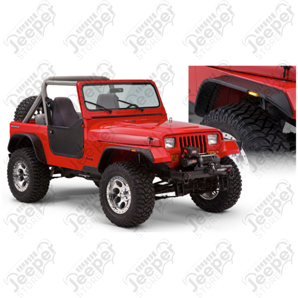 Kit de 4 Elargisseurs d'ailes Bushwacker plate Wrangler YJ
