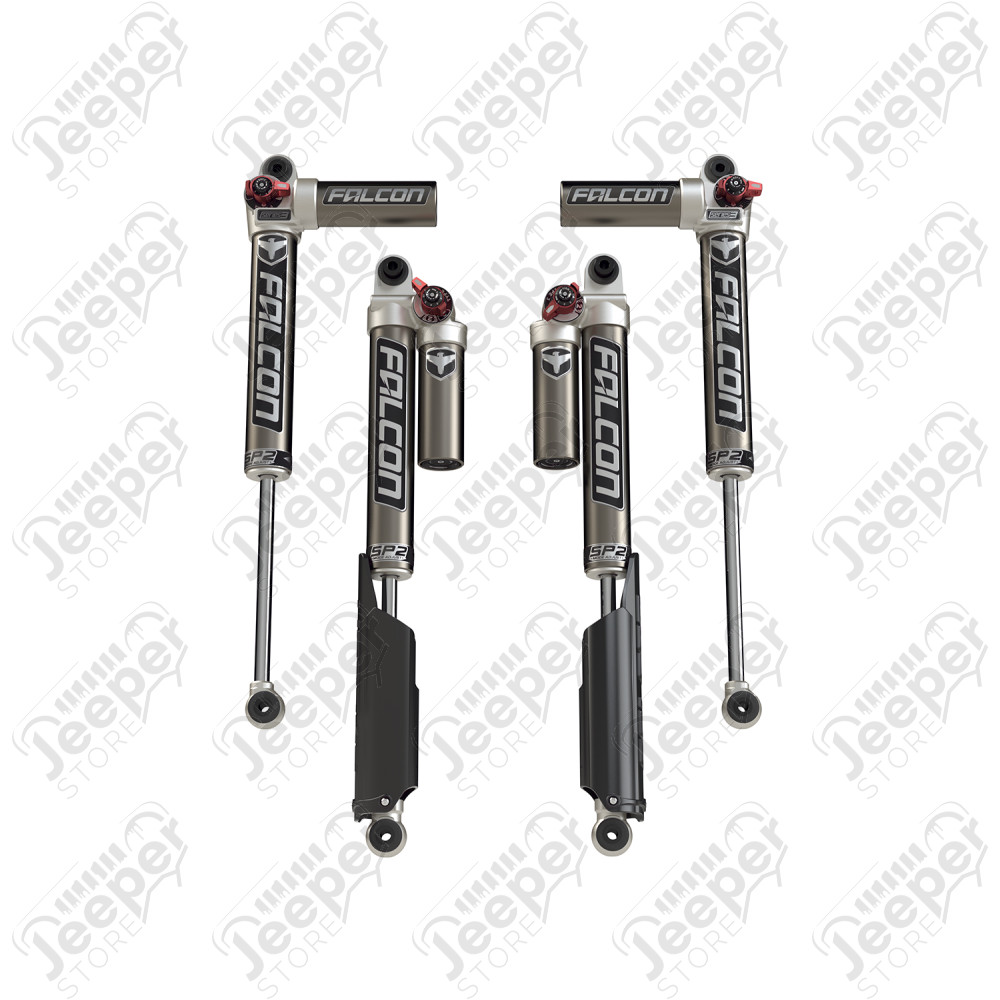 JL 4dr: Falcon SP2 3.3 Fast Adjust Piggyback Shock Kit (2–4.5” Lift)