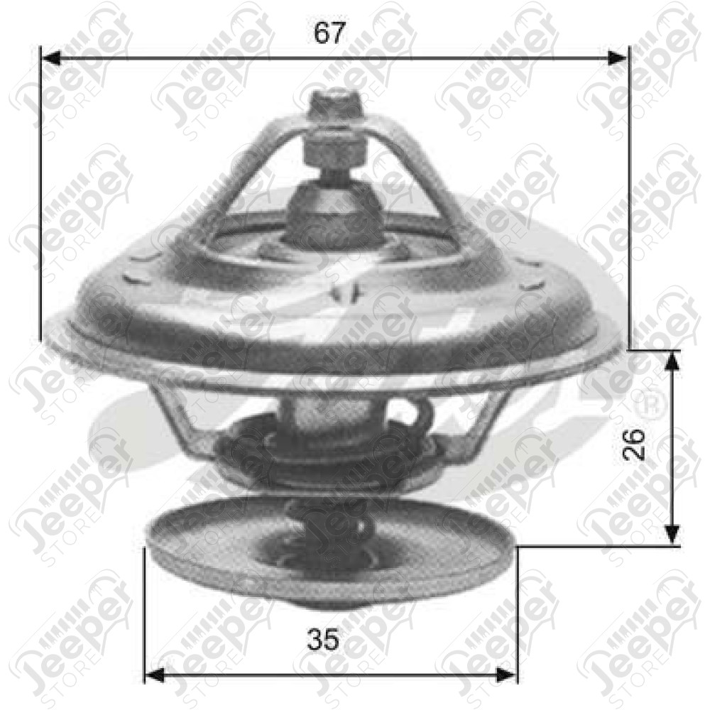 Thermostat moteur 2.1L Diesel (moteur Renault) - Jeep CJ7, Jeep Cherokee XJ - TH11680G1 / T0697157