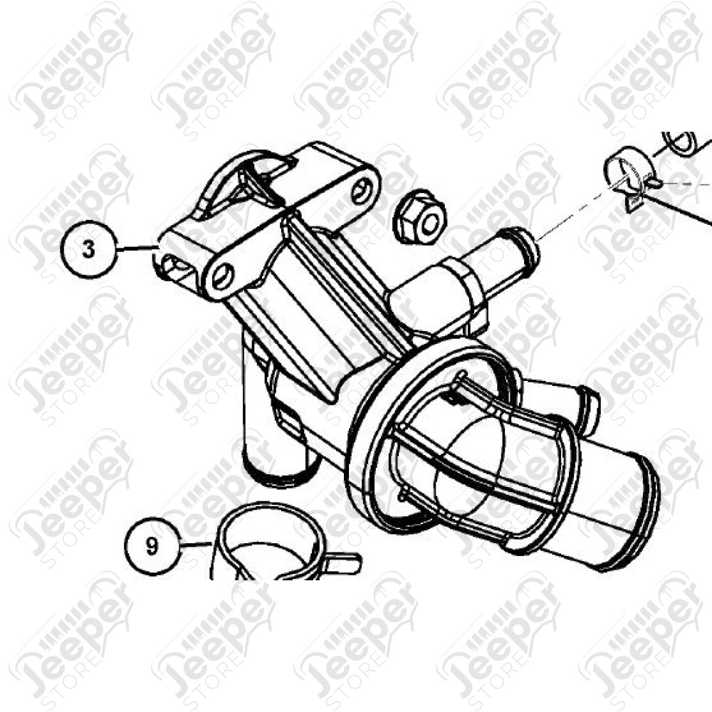 Calorstat (thermostat) (pièce origine Mopar) 2.8L CRD Jeep Wrangler JK (pour moteur 200 chevaux)