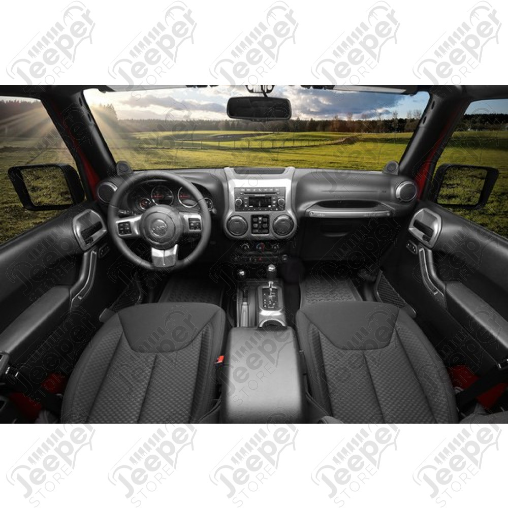 Kit enjoliveurs intérieur de tableau de bord (avec boite auto) (en plastique gris) pour Jeep Wrangler JK 2 portes