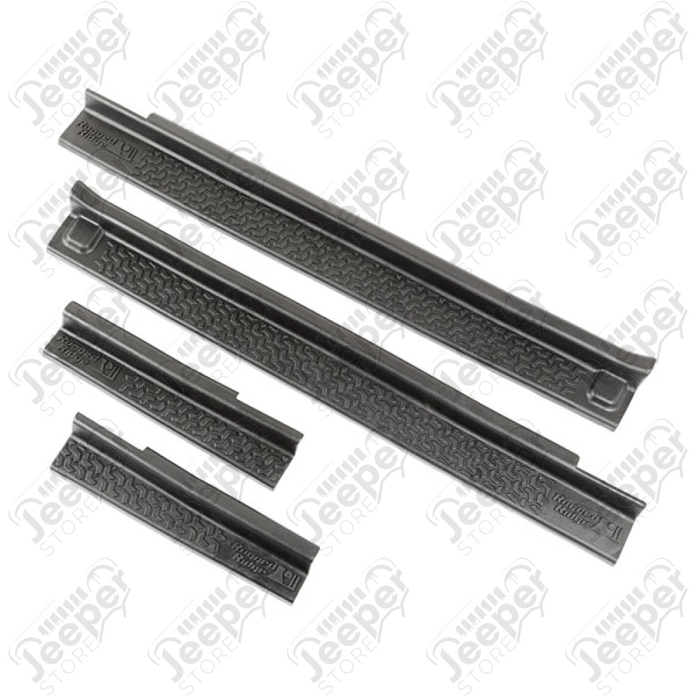 Kit de 4 protections de seuils de portes noir Rugged Ridge pour Jeep Wrangler JK Unlimited