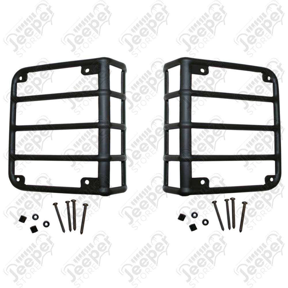 Protections de feux arrière acier noir, Wrangler JK