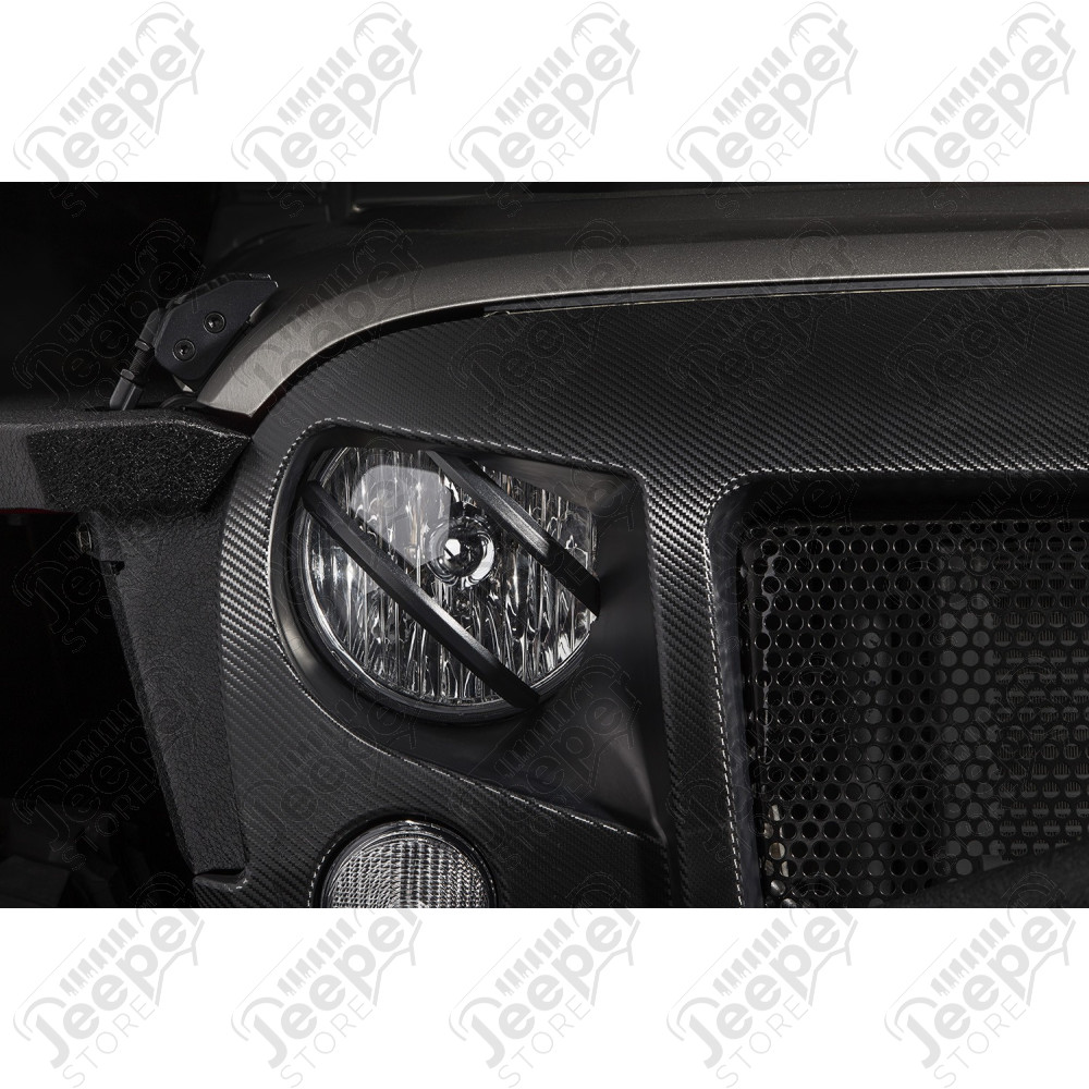 Kit de 2 protections de phares noir avant pour Jeep Wrangler JK 