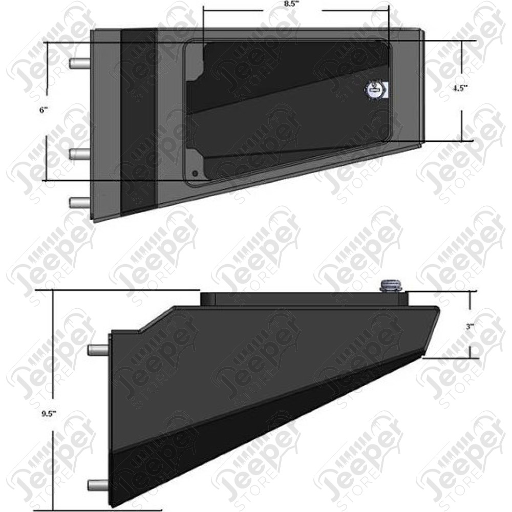 Embouts latéraux pour pare chocs avant XHD (avec OU sans support de treuil) - Jeep CJ7, Wrangler YJ et Wrangler TJ - 11540.43