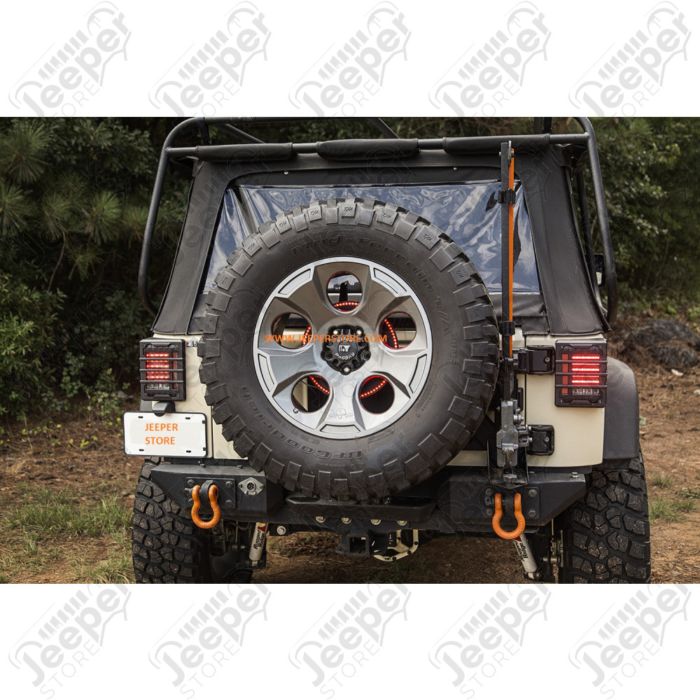 3eme feu stop rond à LED pour roue de secours pour Jeep CJ5, CJ7, CJ8, Wrangler YJ, TJ, JK, JL - 11585.04