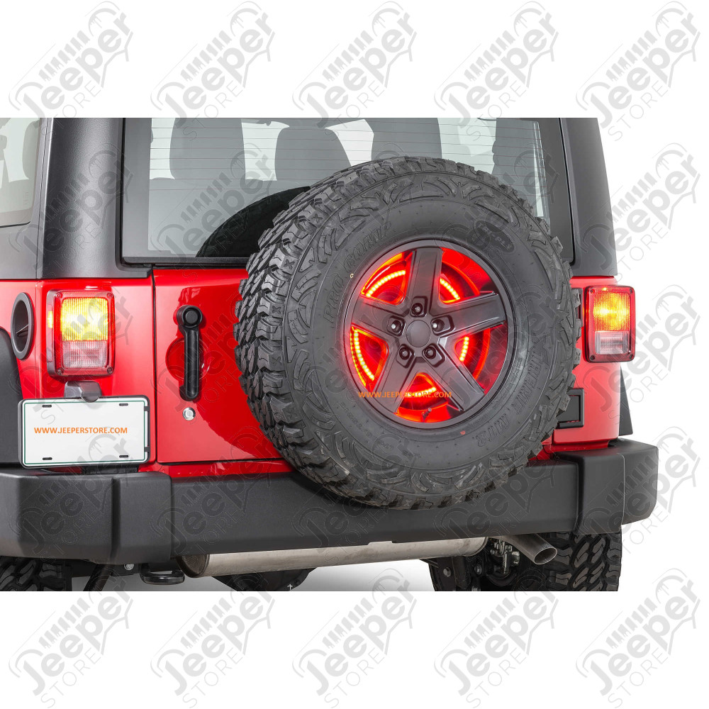 3eme feu stop rond à LED pour roue de secours pour Jeep CJ5, CJ7, CJ8, Wrangler YJ, TJ, JK, JL - 11585.04