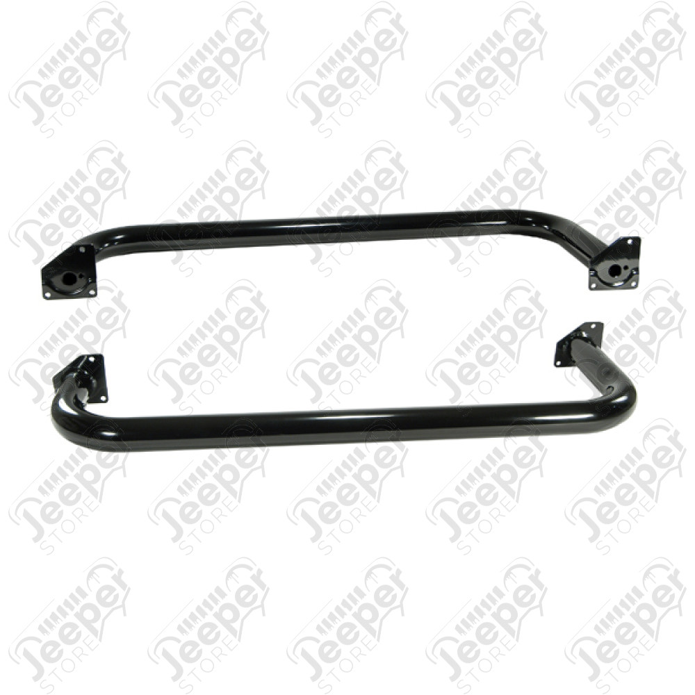Kit marchepieds tubulaire noir avec plateau anti-dérapant pour Jeep Wrangler YJ et TJ - B8625 / 8625B / 11591.03 / RT26015 / RT26016 / 11590.04 / 11590.03 / 11504.04 / 35600