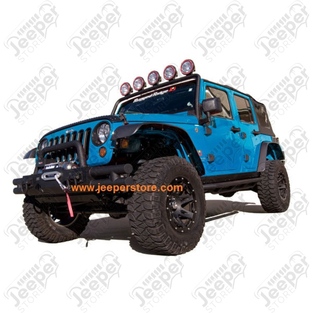 Kit élargisseurs d'aile Rugged Ridge All Terrain Jeep Wrangler JK-Kit de 4 élargisseurs d'aile plate RR et les 4 intérieur d'ailes pour Jeep Wrangler JK