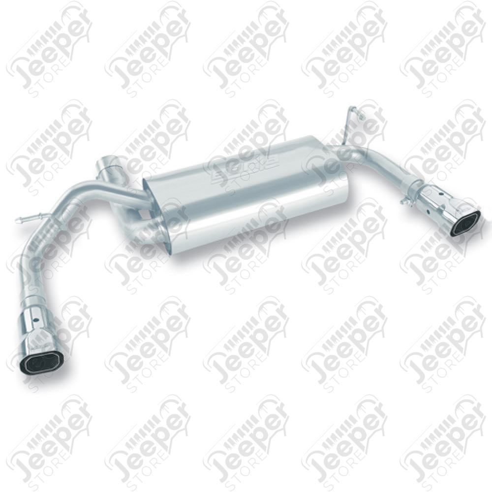 Silencieux BORLA avec tube de sortie, 2.8L et 3.8L Wrangler JK (double sorties gauche et droite avec enjoliveurs)