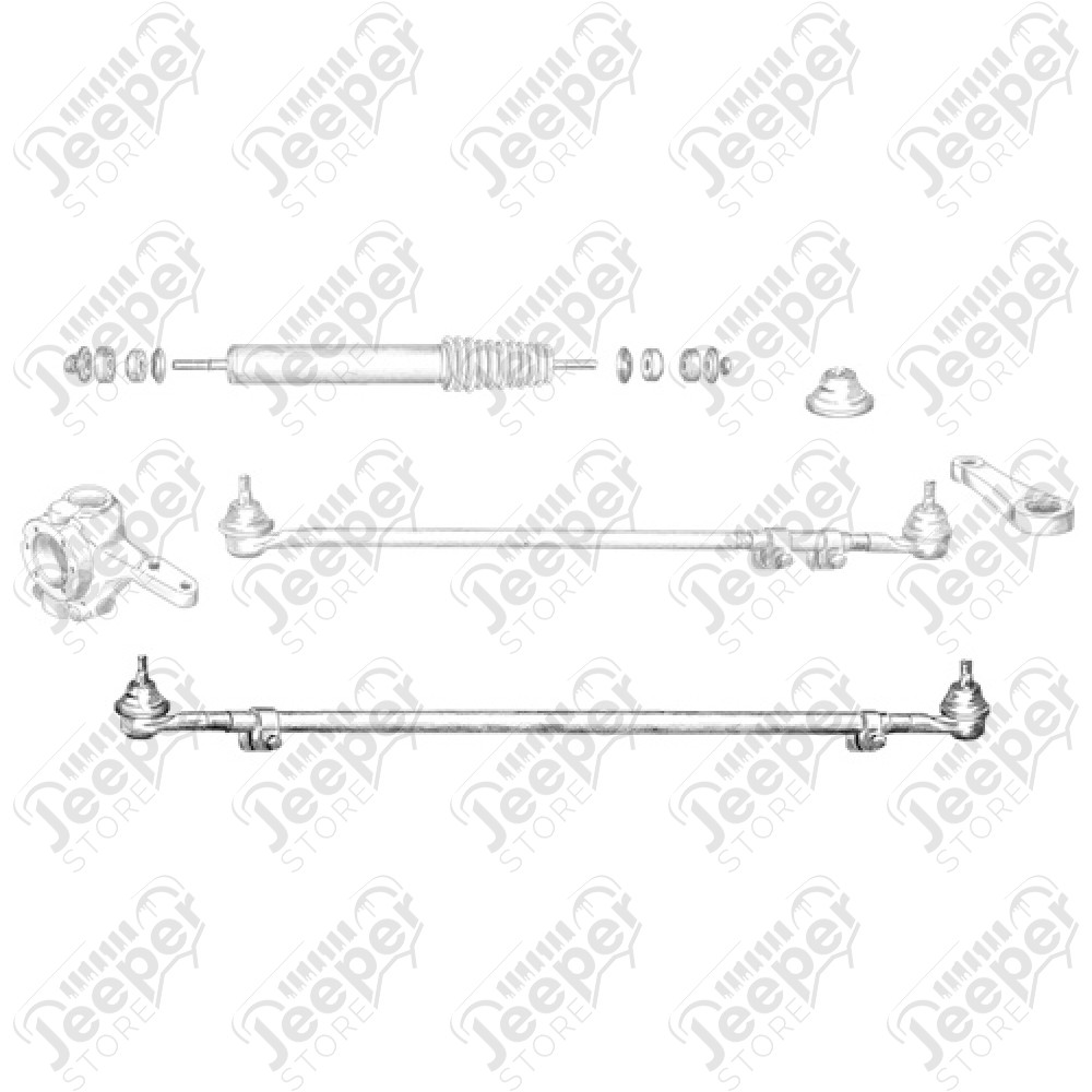 Barre d'accouplement de direction complète pour Jeep CJ7
