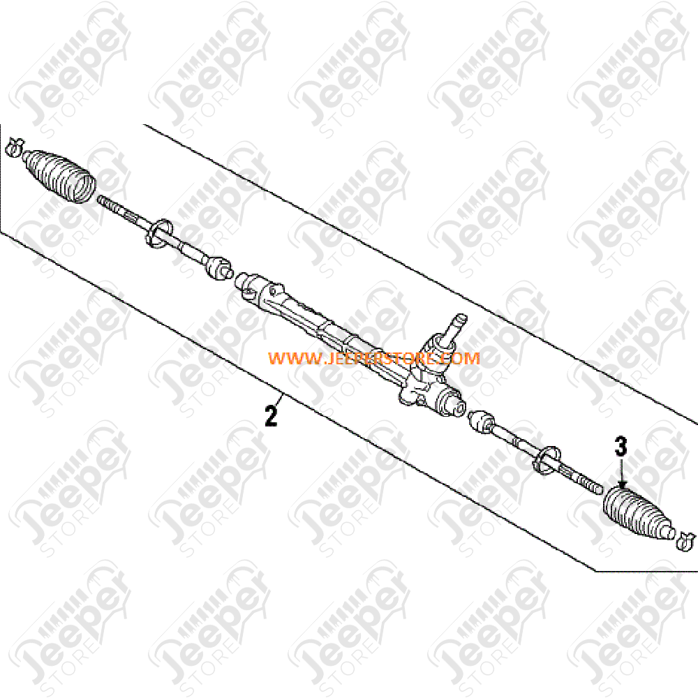 Crémaillère de direction avec les 2 rotules axiales - Jeep Renegade - 68263318AA