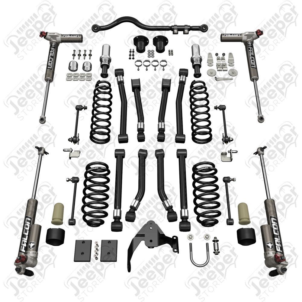 JK 2dr: 3” Alpine CT3 Short Arm Suspension System & Falcon 3.3 Fast Adjust