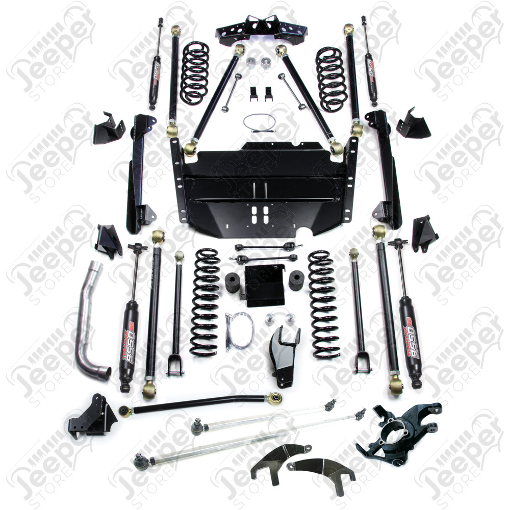 TJ SWB: 5” Pro LCG Long Arm Suspension System, High Steer & 9550 VSS Twin-Tube 